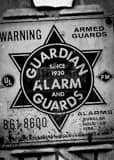 Guardian Alarm Sign Black and White Vertical Guardian Alarm Sign black and white