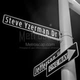 Steve Yzerman Drive Black and White Square Steve Yzerman Drive black and white