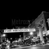 Fort Worth Stockyards Black and White Square Fort Worth Stockyards black and white