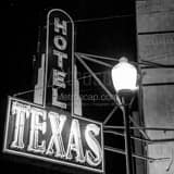 Hotel Texas Sign Black and White Square Hotel Texas Sign black and white