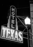 Hotel Texas Sign Black and White Vertical Hotel Texas Sign black and white