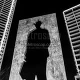 Man With Briefcase Black and White Square Man With Briefcase black and white