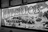 Maverick Fine Western Wear Mural Black and White Horizontal Maverick Fine Western Wear Mural black and white