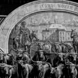 Sundance Square Mural Black and White Square Sundance Square Mural black and white