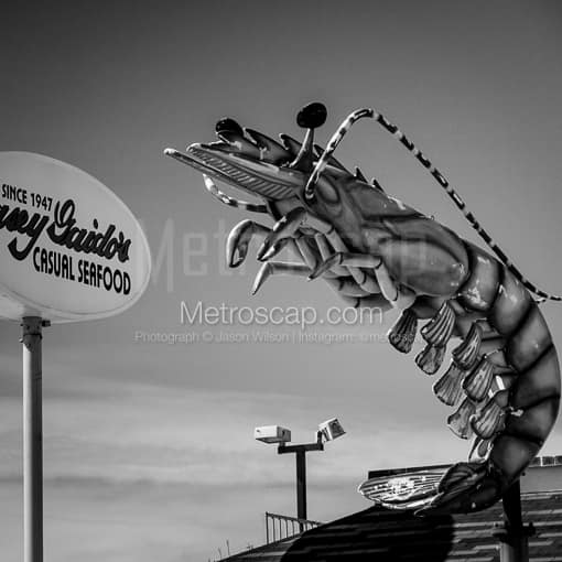 Matte Black MDF Framed Black and White Galveston Photograph: Hey George The Ocean Called in a Square Matte Black MDF Frame