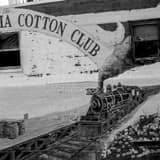 Magnolia Cotton Club Mural Black and White Square Magnolia Cotton Club Mural black and white