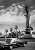 Texas Revolution Monument Black and White Vertical Texas Revolution Monument black and white