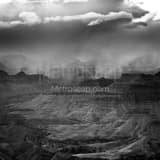 Snow Squall In Grand Canyon Black and White Square Snow Squall In Grand Canyon black and white