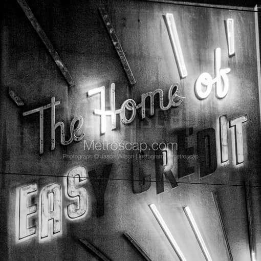 Matte Black MDF Framed Black and White Houston Photograph: The Root of all Evil in a Square Matte Black MDF Frame