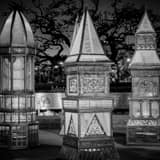 Heritage Lanterns At Root Square Black and White Square Heritage Lanterns At Root Square black and white