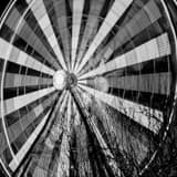 Houston Aquarium Ferris Wheel Black and White Square Houston Aquarium Ferris Wheel black and white