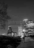 Houston Cityscape Buffalo Bayou Black and White Vertical Houston Cityscape Buffalo Bayou black and white
