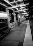 Houston Light Rail Station Black and White Vertical Houston Light Rail Station black and white