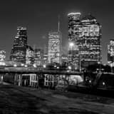 Houston Skyline Black and White Square Houston Skyline black and white