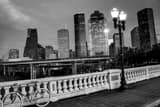 Houston Skyline Sabine Bridge Black and White Horizontal Houston Skyline Sabine Bridge black and white