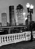Houston Skyline Sabine Bridge Black and White Vertical Houston Skyline Sabine Bridge black and white