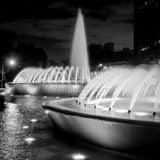 Mecom Fountain Black and White Square Mecom Fountain black and white