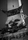 Gunships On Soldiers Sailors Monument Black and White Vertical Gunships On Soldiers Sailors Monument black and white