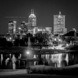 Indianapolis Skyline Black and White Square Indianapolis Skyline black and white