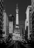 Soldiers And Sailors Monument From Meridian Street Black and White Vertical Soldiers And Sailors Monument From Meridian Street black and white