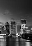 Jacksonville Skyline Black and White Vertical Jacksonville Skyline black and white