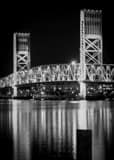 Main Street Draw Bridge St Johns River Black and White Vertical Main Street Draw Bridge St Johns River black and white