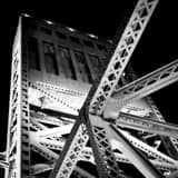 Trusses Main Street Draw Bridge Black and White Square Trusses Main Street Draw Bridge black and white
