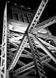 Trusses Main Street Draw Bridge Black and White Vertical Trusses Main Street Draw Bridge black and white
