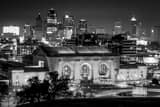 Kansas City Skyline Black and White Horizontal Kansas City Skyline black and white
