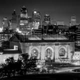 Kansas City Skyline Black and White Square Kansas City Skyline black and white