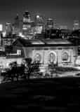 Kansas City Skyline Black and White Vertical Kansas City Skyline black and white
