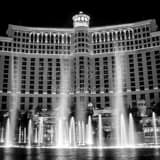 Bellagio Fountains Black and White Square Bellagio Fountains black and white