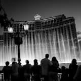 Bellagio Fountains Vegas Strip Black and White Square Bellagio Fountains Vegas Strip black and white