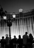 Bellagio Fountains Vegas Strip Black and White Vertical Bellagio Fountains Vegas Strip black and white