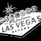 Vegas Sign Black and White Square Vegas Sign black and white