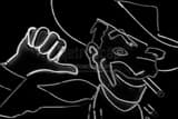 Vegas Vic Neon Cowboy Sign Fremont Street Black and White Horizontal Vegas Vic Neon Cowboy Sign Fremont Street black and white