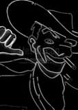Vegas Vic Neon Cowboy Sign Fremont Street Black and White Vertical Vegas Vic Neon Cowboy Sign Fremont Street black and white