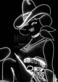 Vegas Vickie Neon Cowgirl Fremont Street Black and White Vertical Vegas Vickie Neon Cowgirl Fremont Street black and white