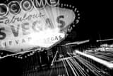 Zoom Out Las Vegas Sign Black and White Horizontal Zoom Out Las Vegas Sign black and white