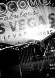 Zoom Out Las Vegas Sign Black and White Vertical Zoom Out Las Vegas Sign black and white