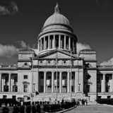 Arkansas State Capitol Building Black and White Square Arkansas State Capitol Building black and white