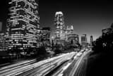 110 Harbor Freeway Downtown Los Angeles Skyline Black and White Horizontal 110 Harbor Freeway Downtown Los Angeles Skyline black and white