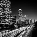 110 Harbor Freeway Downtown Los Angeles Skyline Black and White Square 110 Harbor Freeway Downtown Los Angeles Skyline black and white