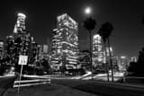 Los Angeles Skyline West Fourth Street Black and White Horizontal Los Angeles Skyline West Fourth Street black and white