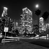 Los Angeles Skyline West Fourth Street Black and White Square Los Angeles Skyline West Fourth Street black and white