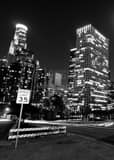 Los Angeles Skyline West Fourth Street Black and White Vertical Los Angeles Skyline West Fourth Street black and white