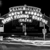 Santa Monica Pier Black and White Square Santa Monica Pier black and white