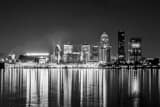 Downtown Louisville Ky Skyline Black and White Horizontal Downtown Louisville Ky Skyline black and white