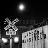 Welcome To Mansfield Grain Elevator Black and White Square Welcome To Mansfield Grain Elevator black and white