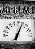 Art Deco Miami Beach Temperature Gauge Black and White Vertical Art Deco Miami Beach Temperature Gauge black and white